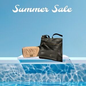 Fiorelli black pebbled bag and fashion cream quilted bag bundle of two